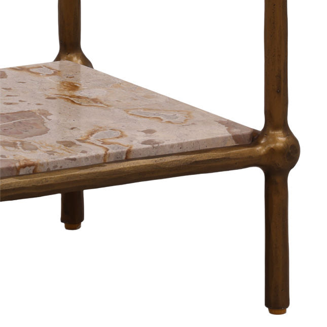 Verto Beige and Antique Brass Bookcase