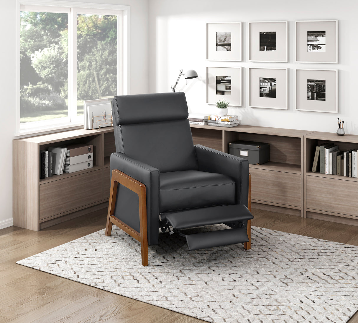 Verve Black Push Back Reclining Chair by Homelegance at Eve Furniture