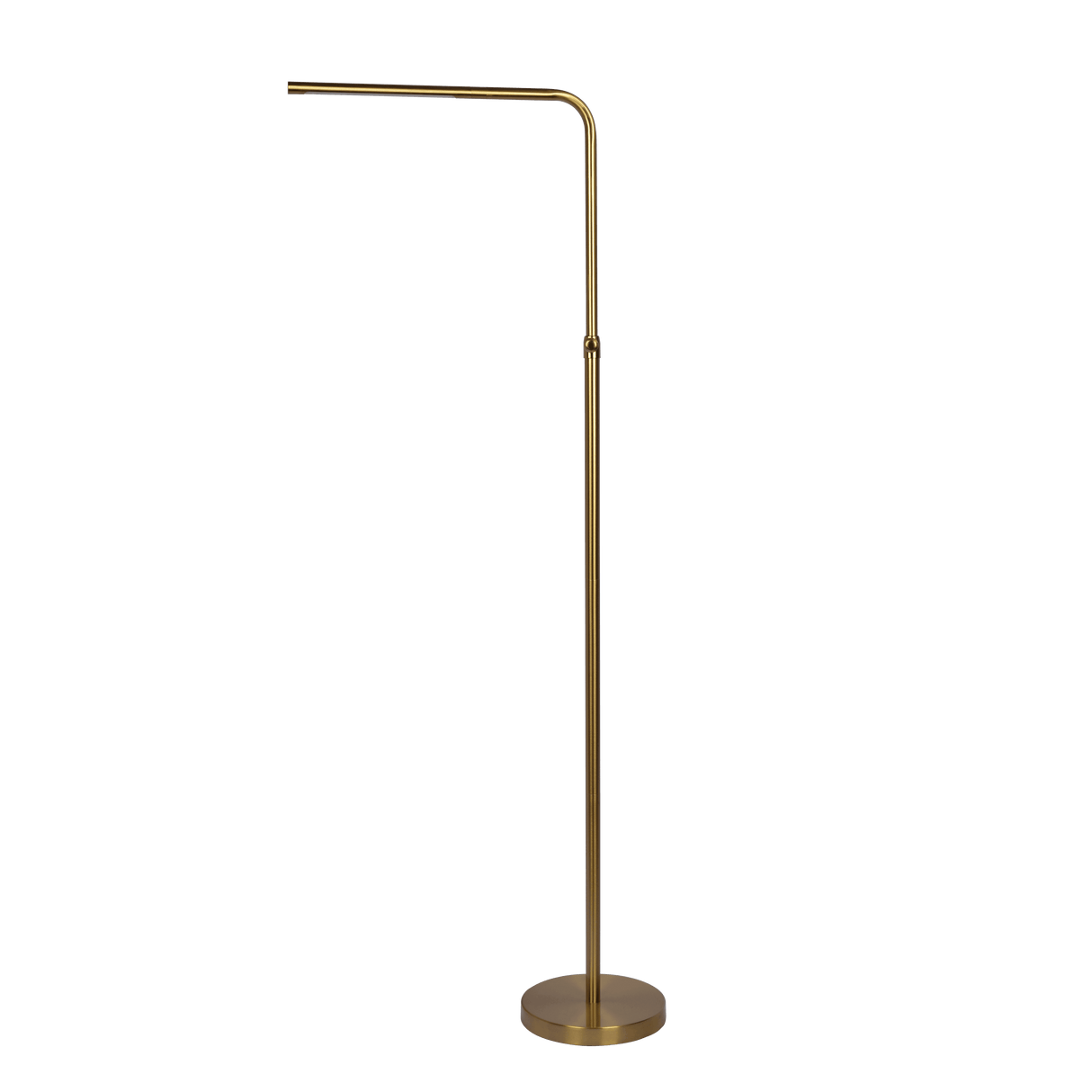 Verve Brassed Gold Floor Lamp with On/Off Switch Adjustable Led Round Base