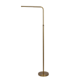 Verve Brassed Gold Floor Lamp with On/Off Switch Adjustable Led Round Base