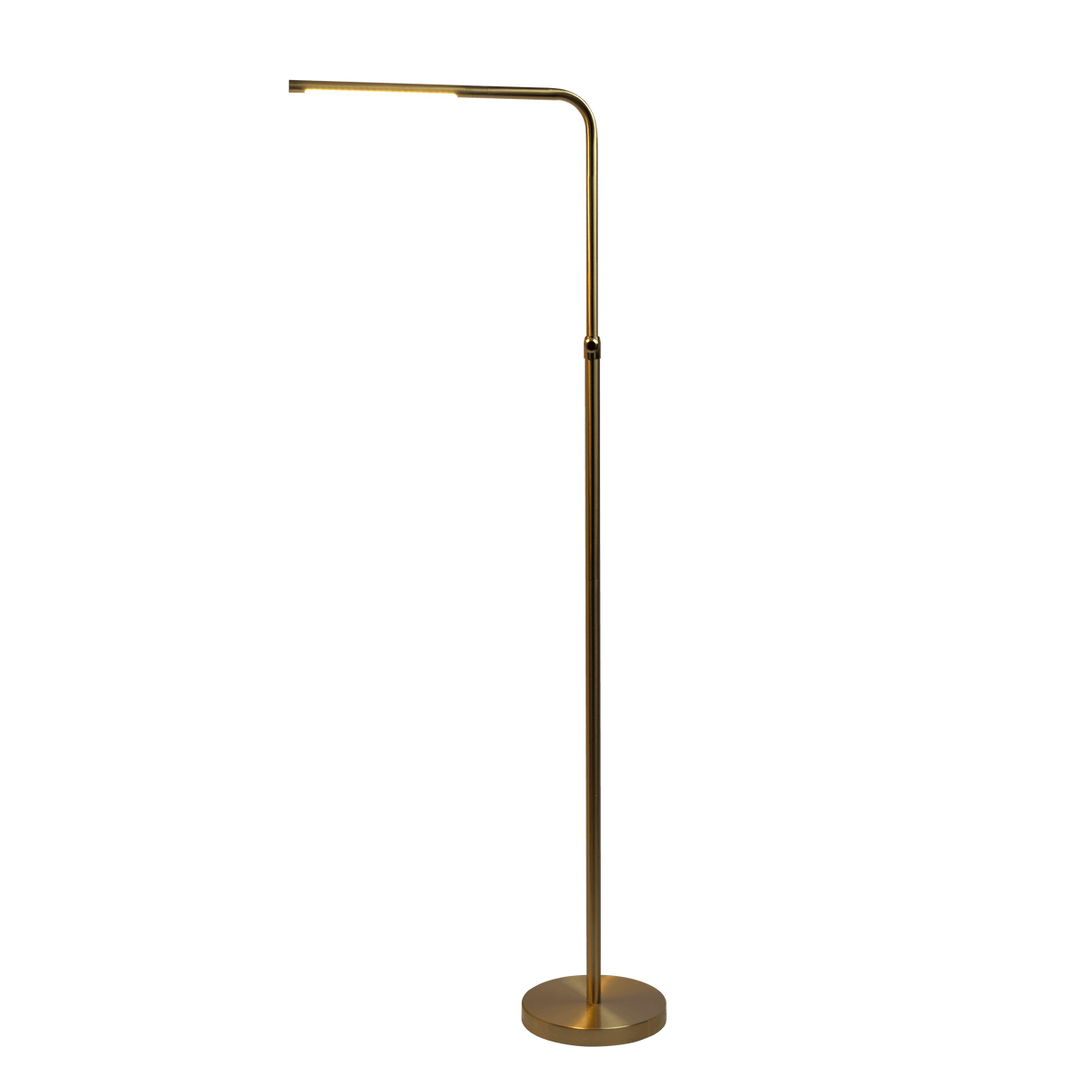 Verve Brassed Gold Floor Lamp with On/Off Switch Adjustable Led Round Base