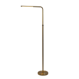 Verve Brassed Gold Floor Lamp with On/Off Switch Adjustable Led Round Base