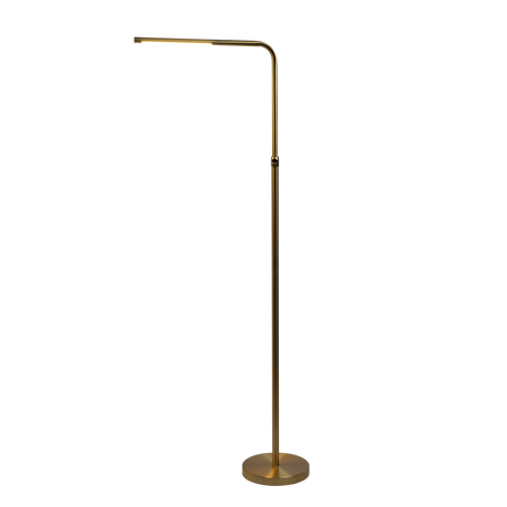 Verve Brassed Gold Floor Lamp with On/Off Switch Adjustable Led Round Base by Ashcroft Furniture at Eve Furniture
