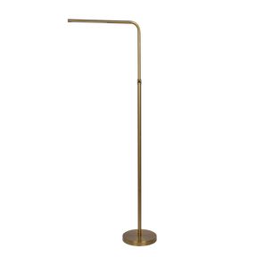 Verve Brassed Gold Floor Lamp with On/Off Switch Adjustable Led Round Base by Ashcroft Furniture at Eve Furniture