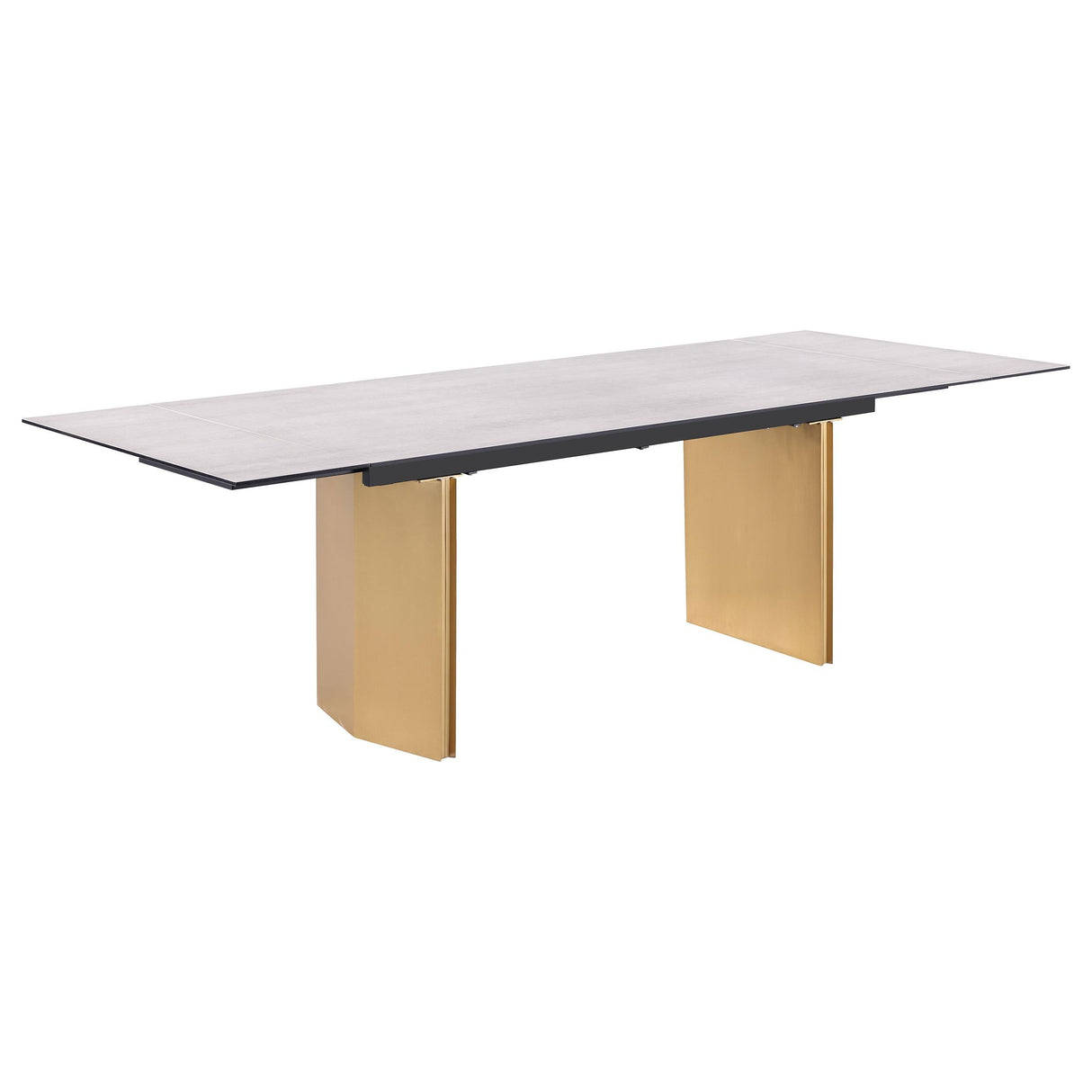 Vesa Beige Glass Top Extendable Dining Table by Coaster at Eve Furniture