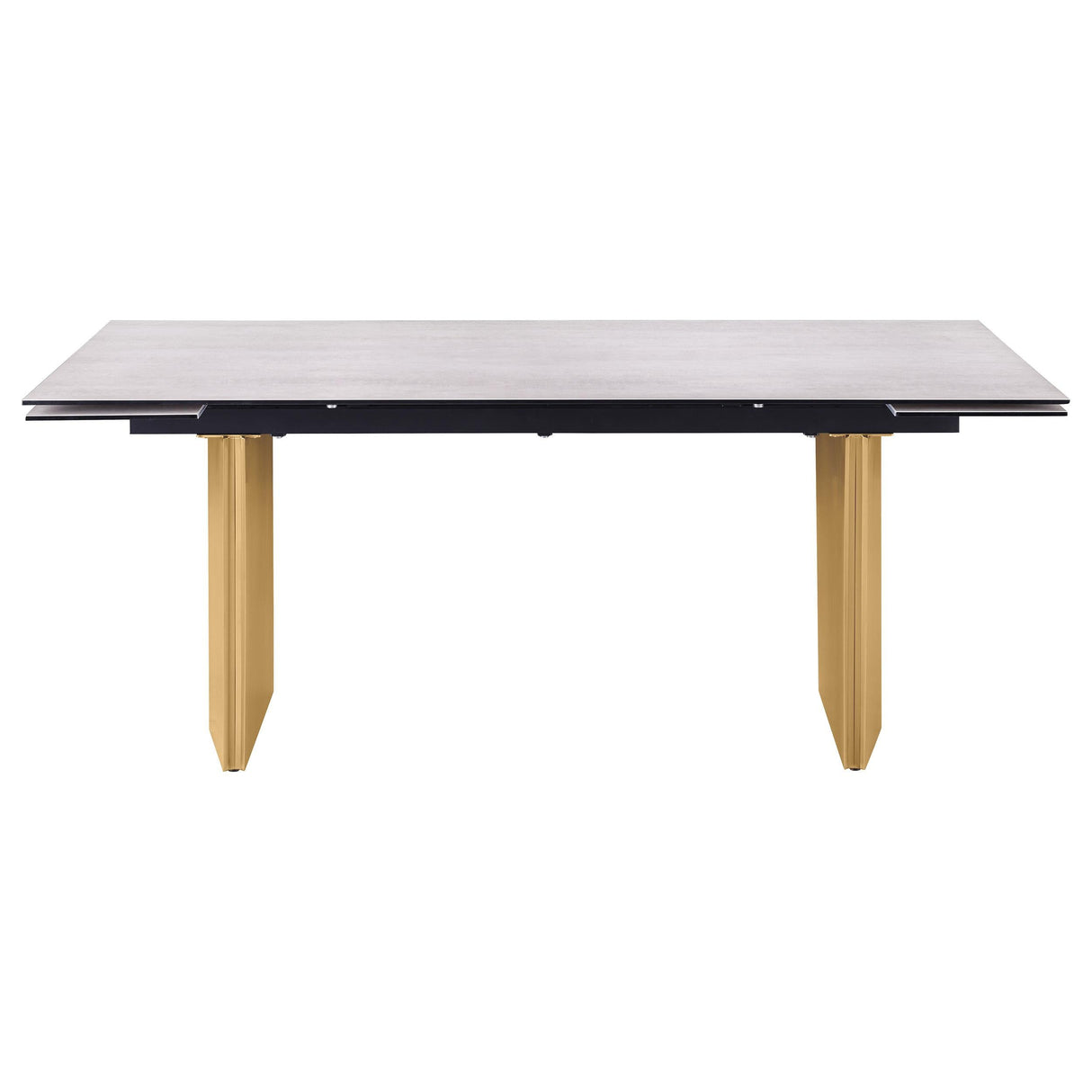 Vesa Beige Glass Top Extendable Dining Table by Coaster at Eve Furniture