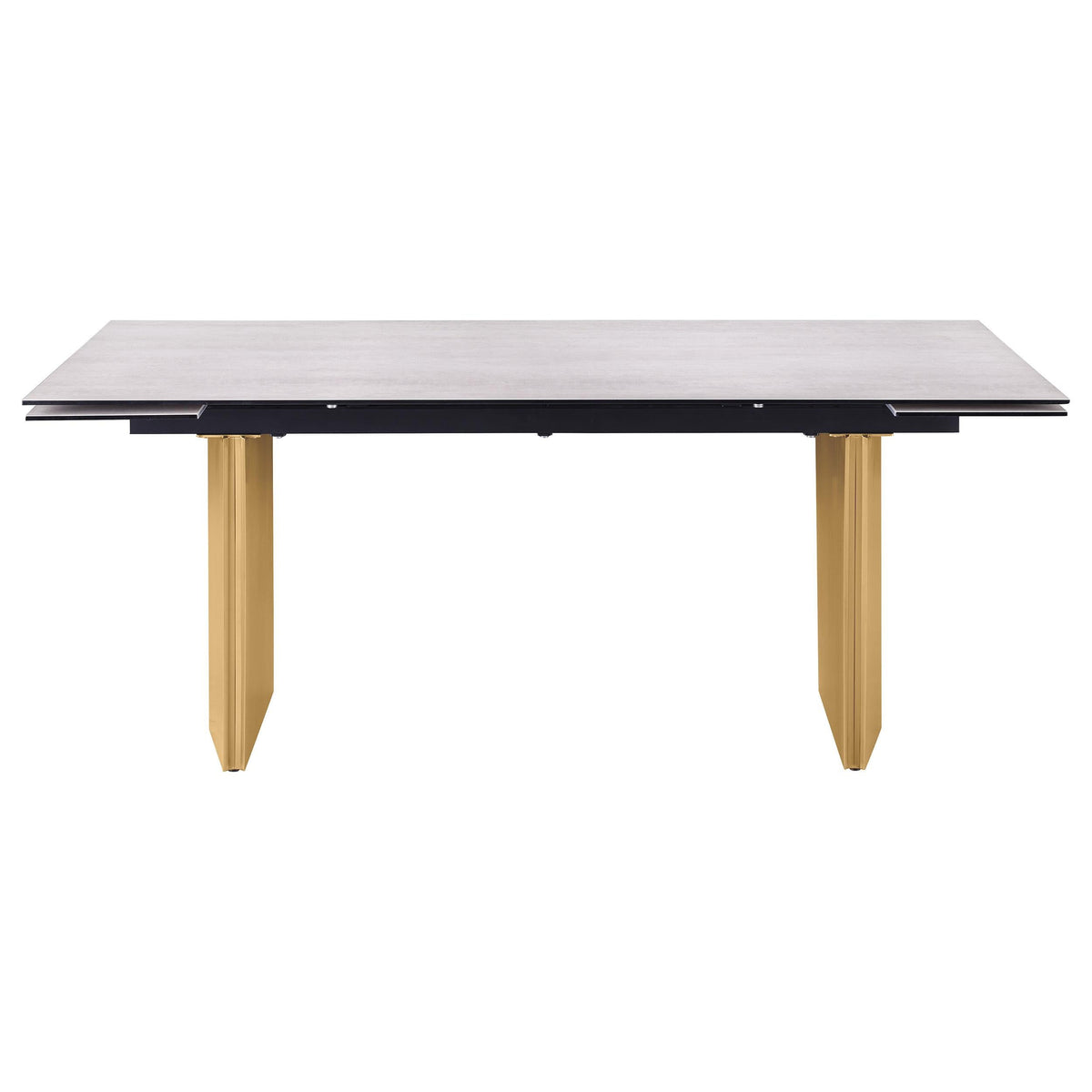 Vesa Beige Glass Top Extendable Dining Table by Coaster at Eve Furniture