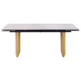 Vesa Beige Glass Top Extendable Dining Table by Coaster at Eve Furniture