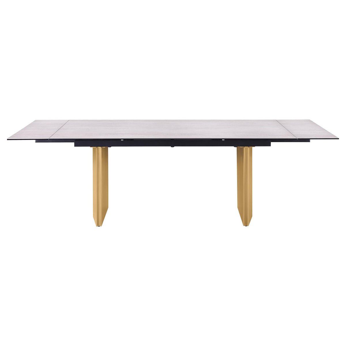 Vesa Beige Glass Top Extendable Dining Table by Coaster at Eve Furniture