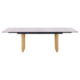 Vesa Beige Glass Top Extendable Dining Table by Coaster at Eve Furniture