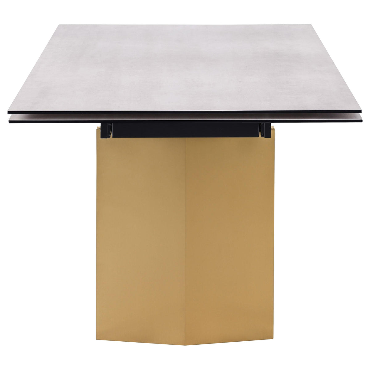 Vesa Beige Glass Top Extendable Dining Table by Coaster at Eve Furniture