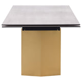 Vesa Beige Glass Top Extendable Dining Table by Coaster at Eve Furniture