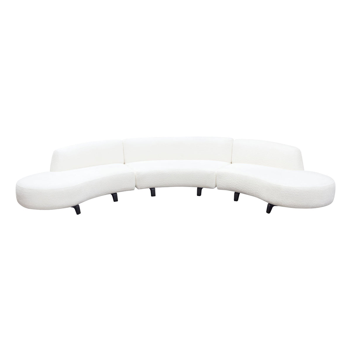 Vesper White/Black Faux Shearling 3-Pc Sectional by Diamond Sofa at Eve Furniture