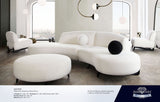 Vesper White/Black Faux Shearling 3-Pc Sectional by Diamond Sofa at Eve Furniture