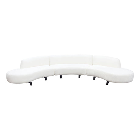 Vesper White/Black Faux Shearling 3-Piece Sectional by Diamond Sofa at Eve Furniture