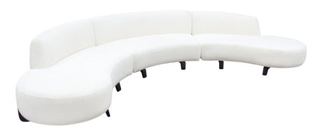 Vesper White/Black Faux Shearling 3-Piece Sectional by Diamond Sofa at Eve Furniture