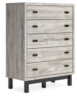 Vessalli Gray Panel Bedroom Set with 2 Nightstands by Ashley at Eve Furniture