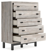 Vessalli Gray Panel Bedroom Set with 2 Nightstands by Ashley at Eve Furniture