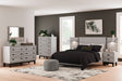 Vessalli Gray Panel Bedroom Set with 2 Nightstands by Ashley at Eve Furniture