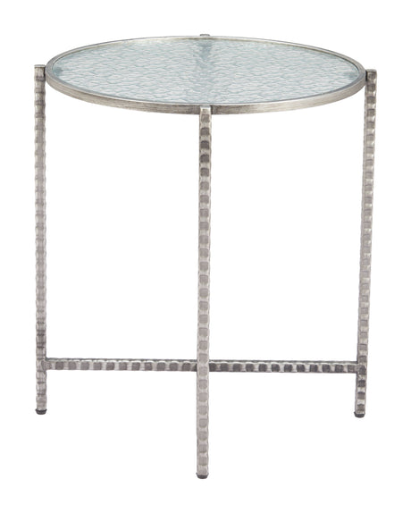 Vetro Silver Side Table by Zuomod at Eve Furniture