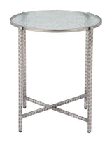 Vetro Silver Side Table by Zuomod at Eve Furniture