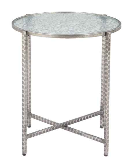 Vetro Silver Side Table by Zuomod at Eve Furniture