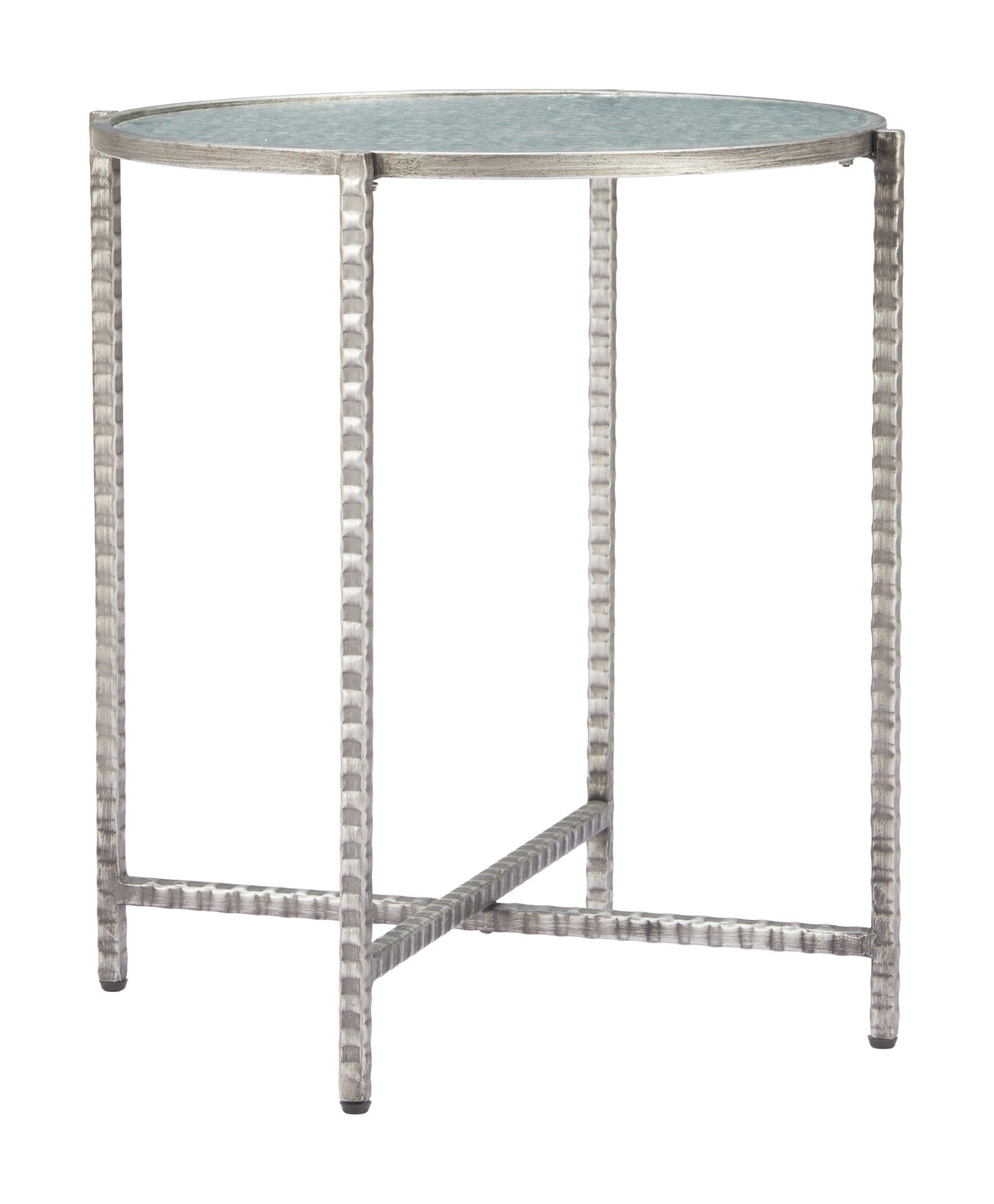 Vetro Silver Side Table by Zuomod at Eve Furniture