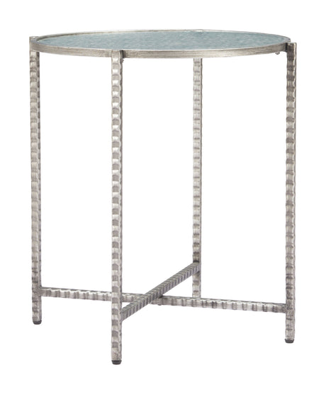 Vetro Silver Side Table by Zuomod at Eve Furniture