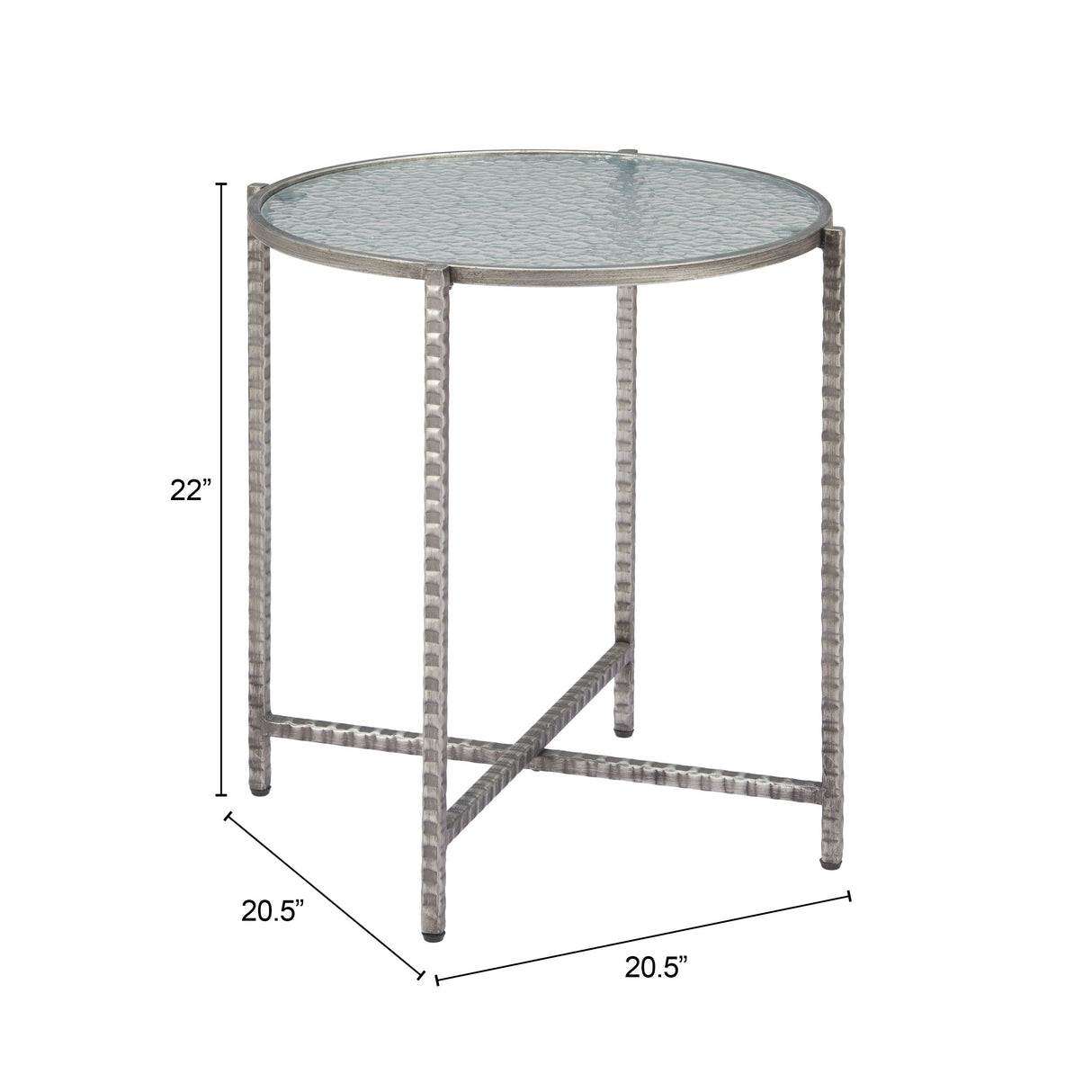 Vetro Silver Side Table by Zuomod at Eve Furniture