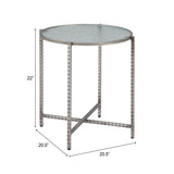 Vetro Silver Side Table by Zuomod at Eve Furniture