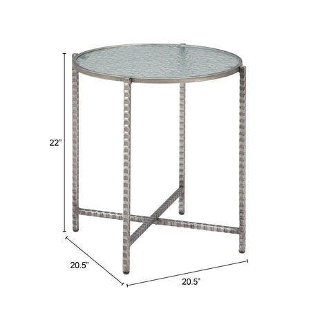 Vetro Silver Side Table by Zuomod at Eve Furniture
