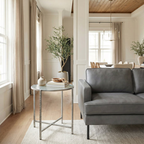 Vetro Silver Side Table by Zuomod at Eve Furniture