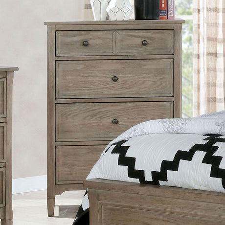 Vevey Wire-Brushed Warm Gray Chest by Furniture of America at Eve Furniture
