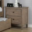 Vevey Wire-Brushed Warm Gray Night Stand by Furniture of America at Eve Furniture