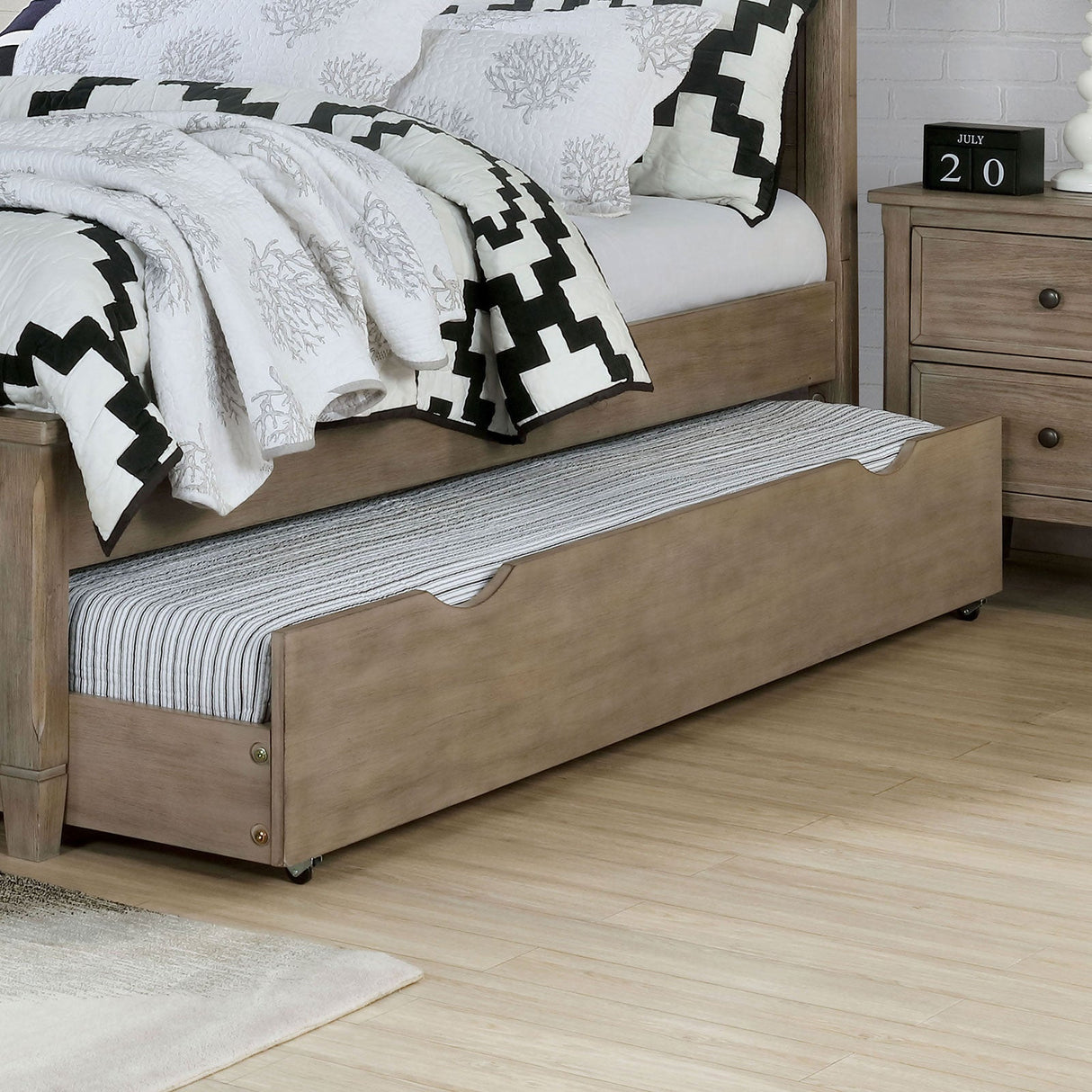 Vevey Wire-Brushed Warm Gray Twin Bed by Furniture of America at Eve Furniture