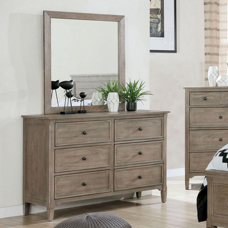 Vevey Wire-Brushed Warm Gray Dresser by Furniture of America at Eve Furniture