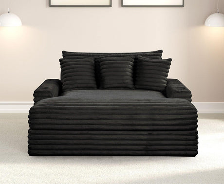 Veyrier Black 2 Arm Chaise by Furniture of America at Eve Furniture