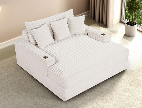 Veyrier White 2 Arm Chaise by Furniture of America at Eve Furniture