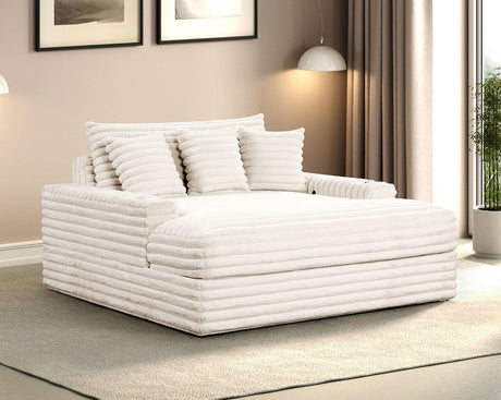 Veyrier White 2 Arm Chaise by Furniture of America at Eve Furniture