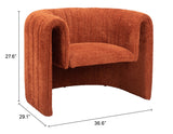 Viana Burnt Orange Accent Chair by Zuomod at Eve Furniture