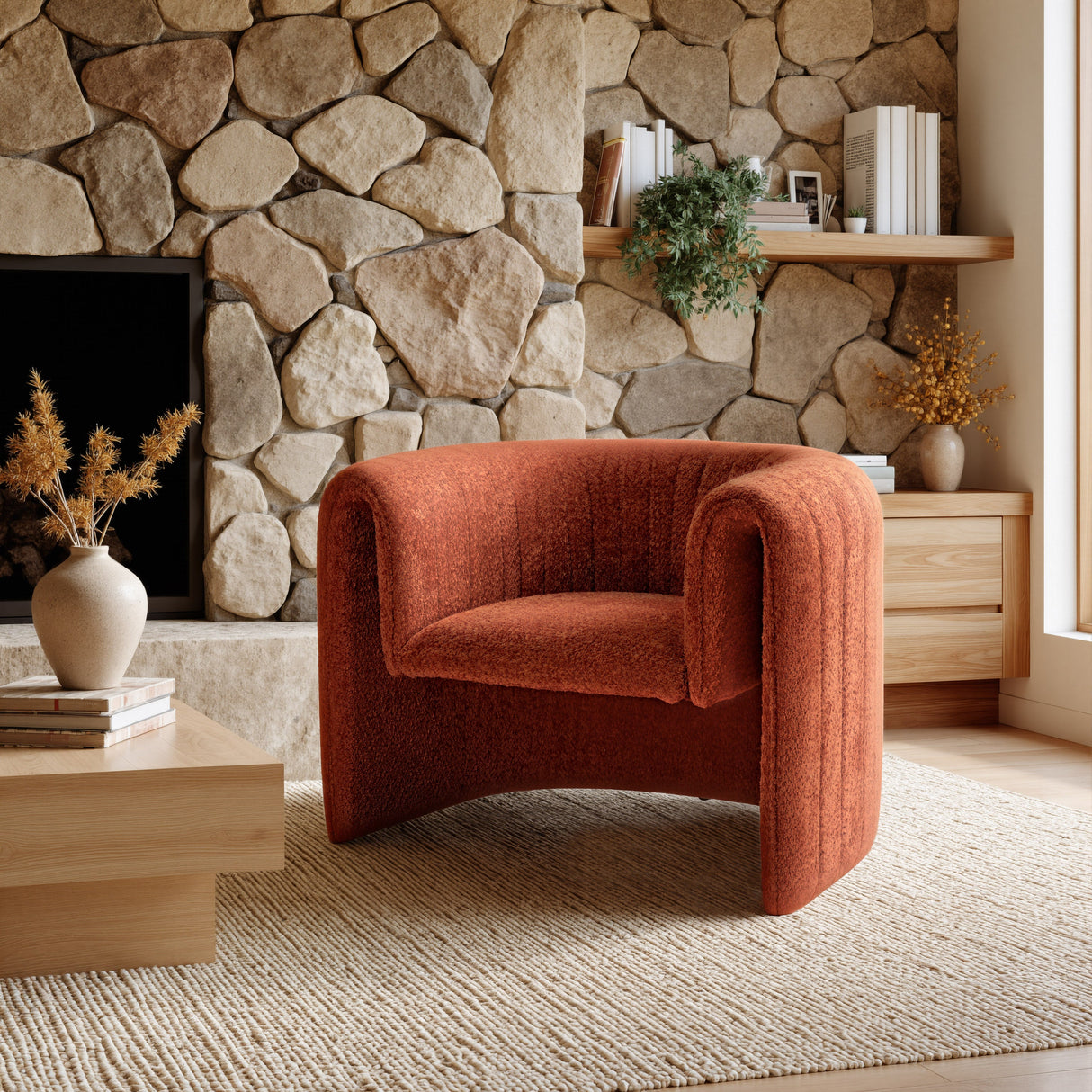 Viana Burnt Orange Accent Chair by Zuomod at Eve Furniture