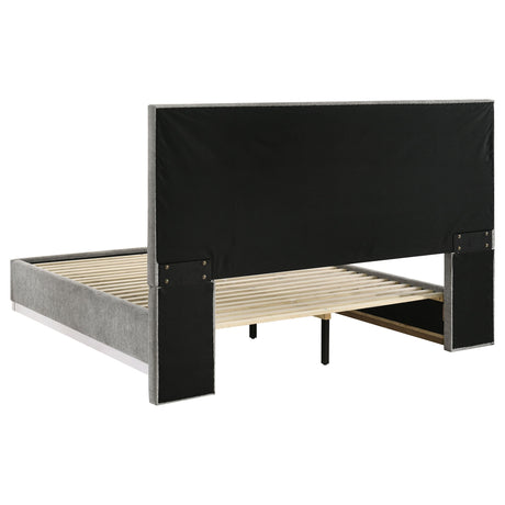 Viana Grey and White High Gloss 4-Piece Eastern King Platform Bedroom Set by Coaster at Eve Furniture
