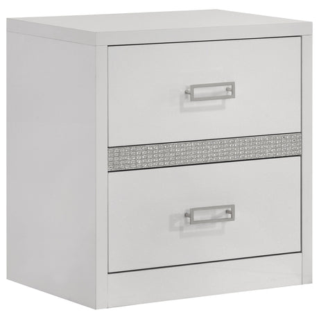 Viana 5-Piece Eastern King Platform Bedroom Set Grey and White High Gloss by Coaster at Eve Furniture