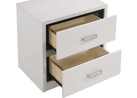 Viana Grey and White High Gloss 4-Piece Queen Platform Bedroom Set by Coaster at Eve Furniture