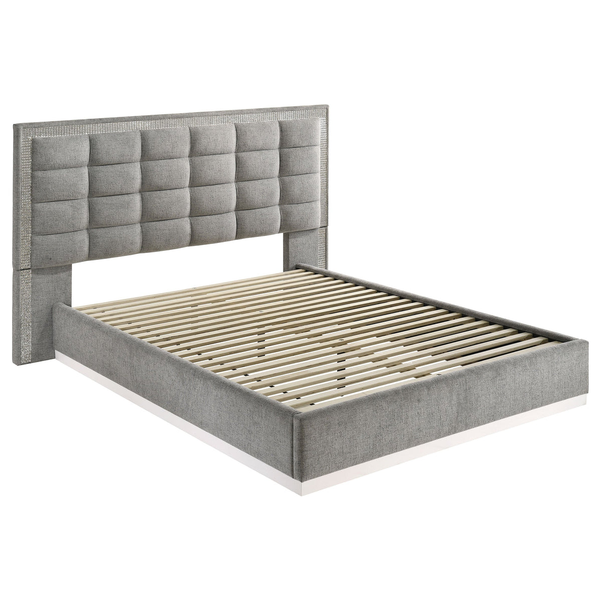 Viana Grey and White High Gloss 4-Piece Queen Platform Bedroom Set by Coaster at Eve Furniture