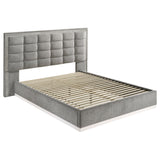 Viana Grey and White High Gloss 4-Piece Queen Platform Bedroom Set by Coaster at Eve Furniture