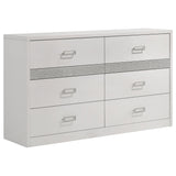 Viana Grey and White High Gloss 4-Piece Queen Platform Bedroom Set by Coaster at Eve Furniture