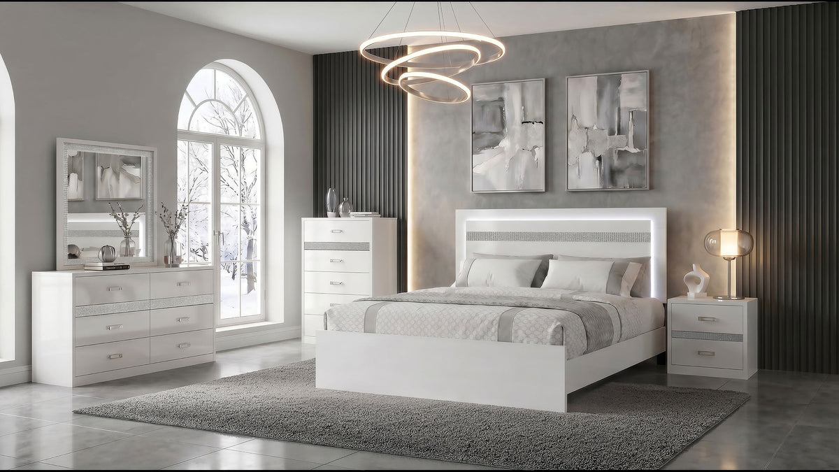 Viana White High Gloss Chest by Coaster at Eve Furniture