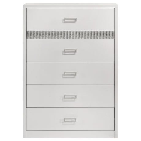 Viana White High Gloss Chest by Coaster at Eve Furniture
