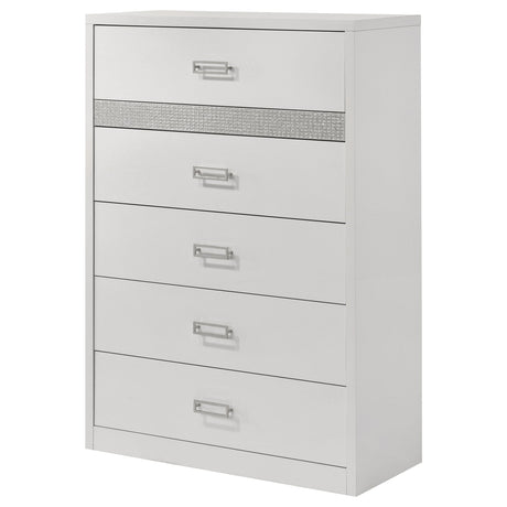 Viana White High Gloss Chest by Coaster at Eve Furniture
